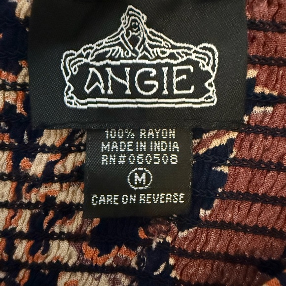 Angie Boho Patchwork Print Spaghetti Strap Midi Dress - Size M - Picture 9 of 10